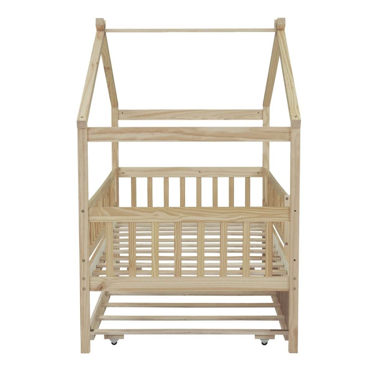 Twin Wooden House Daybed With Trundle Storage - Sleep Galleria