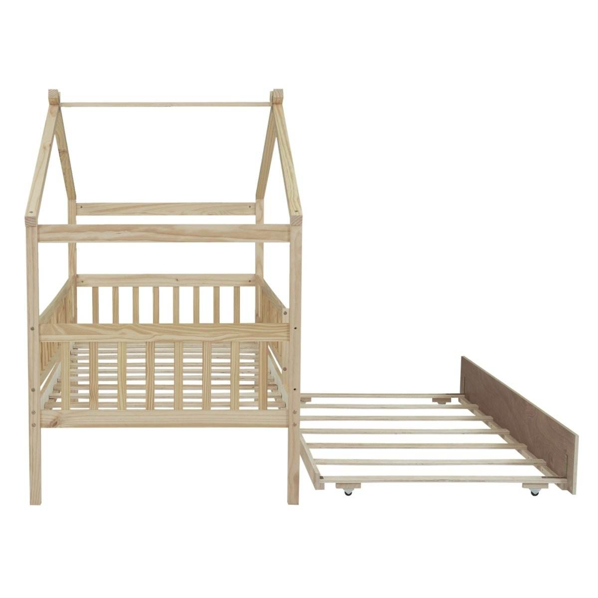 Twin Wooden House Daybed With Trundle Storage - Sleep Galleria