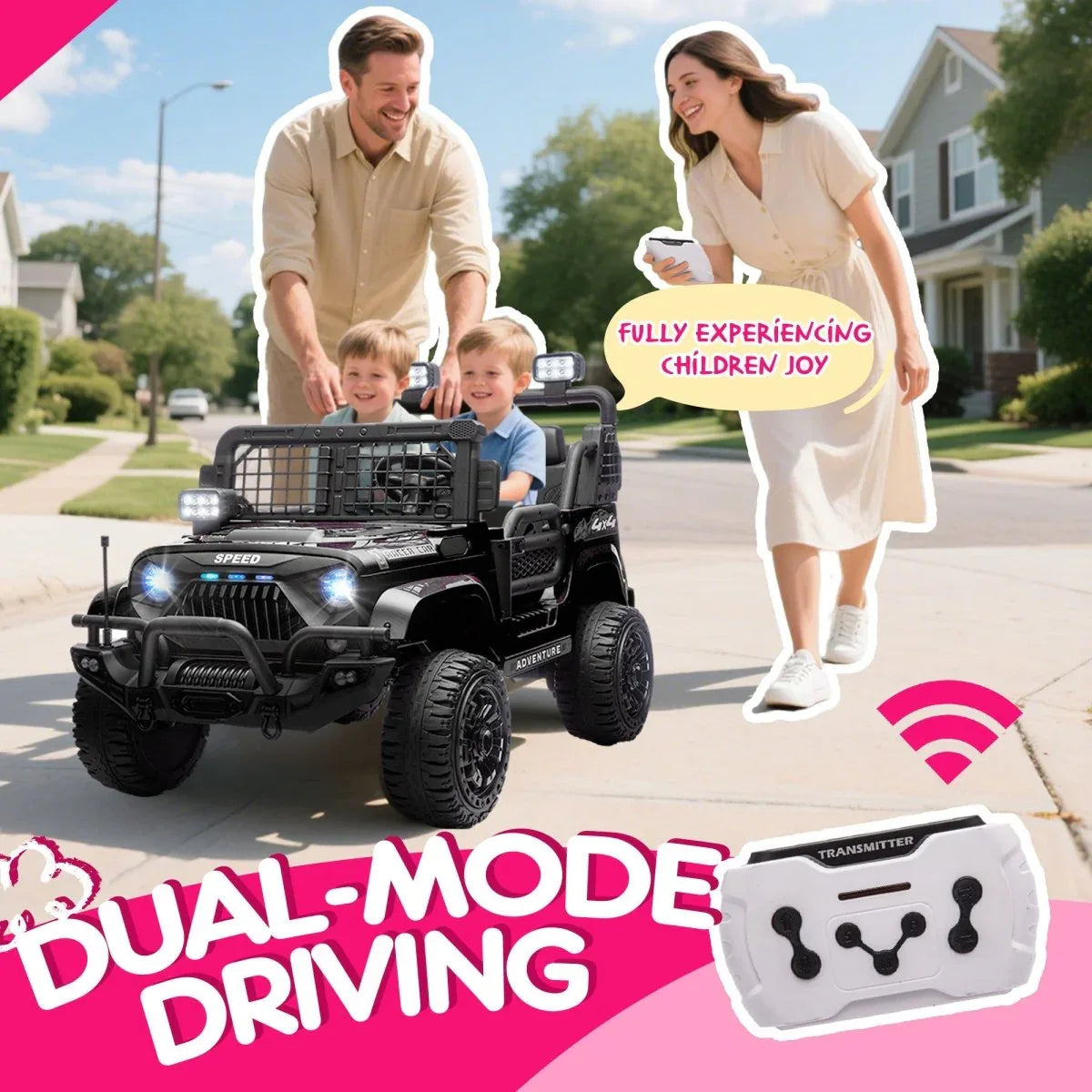 Two-Seater Kids Electric Ride-On Car With Remote Control - Omega Lifestyles
