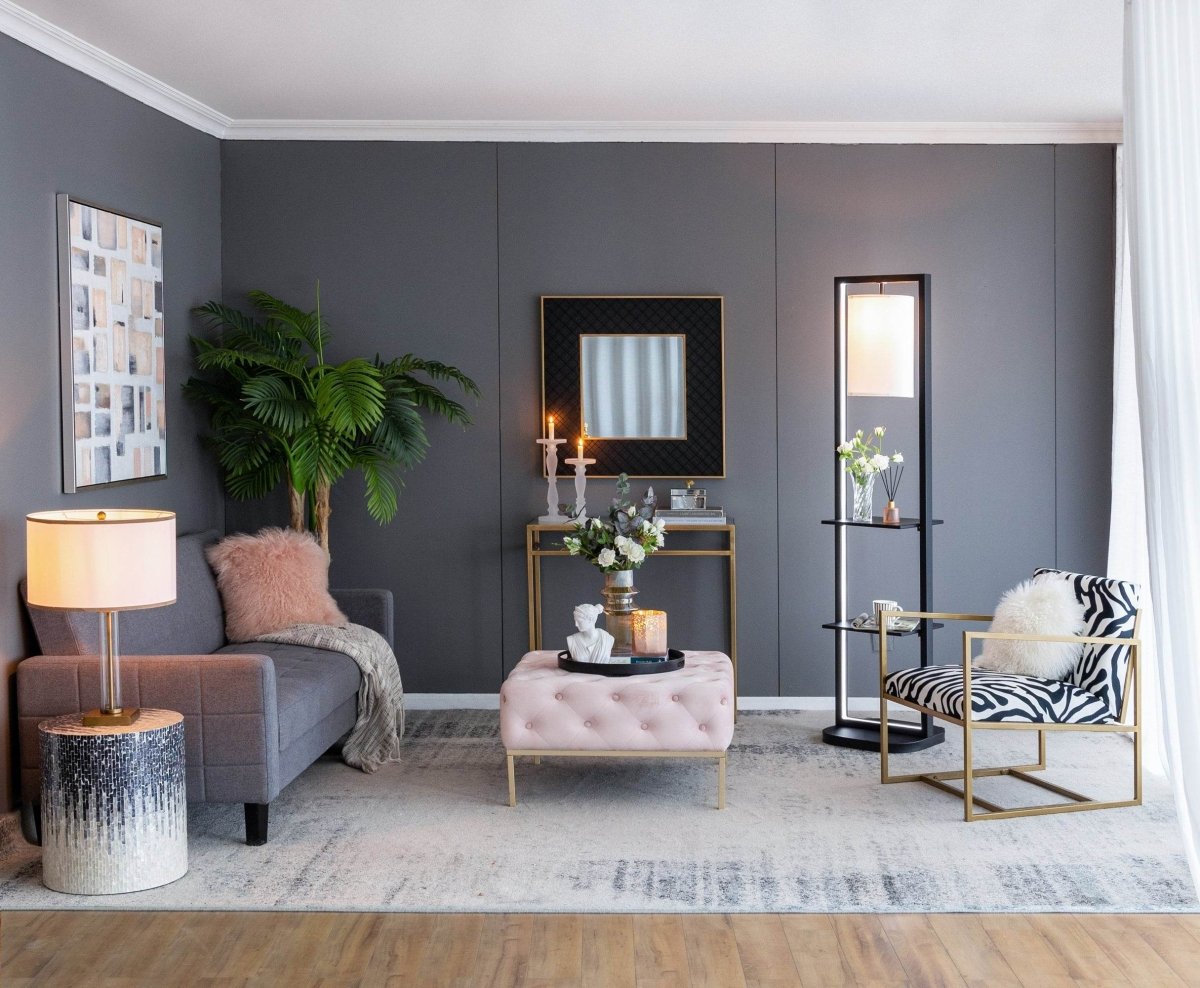 Two Tiered Vertical Iron Shelving Stand With Light - Sleep Galleria