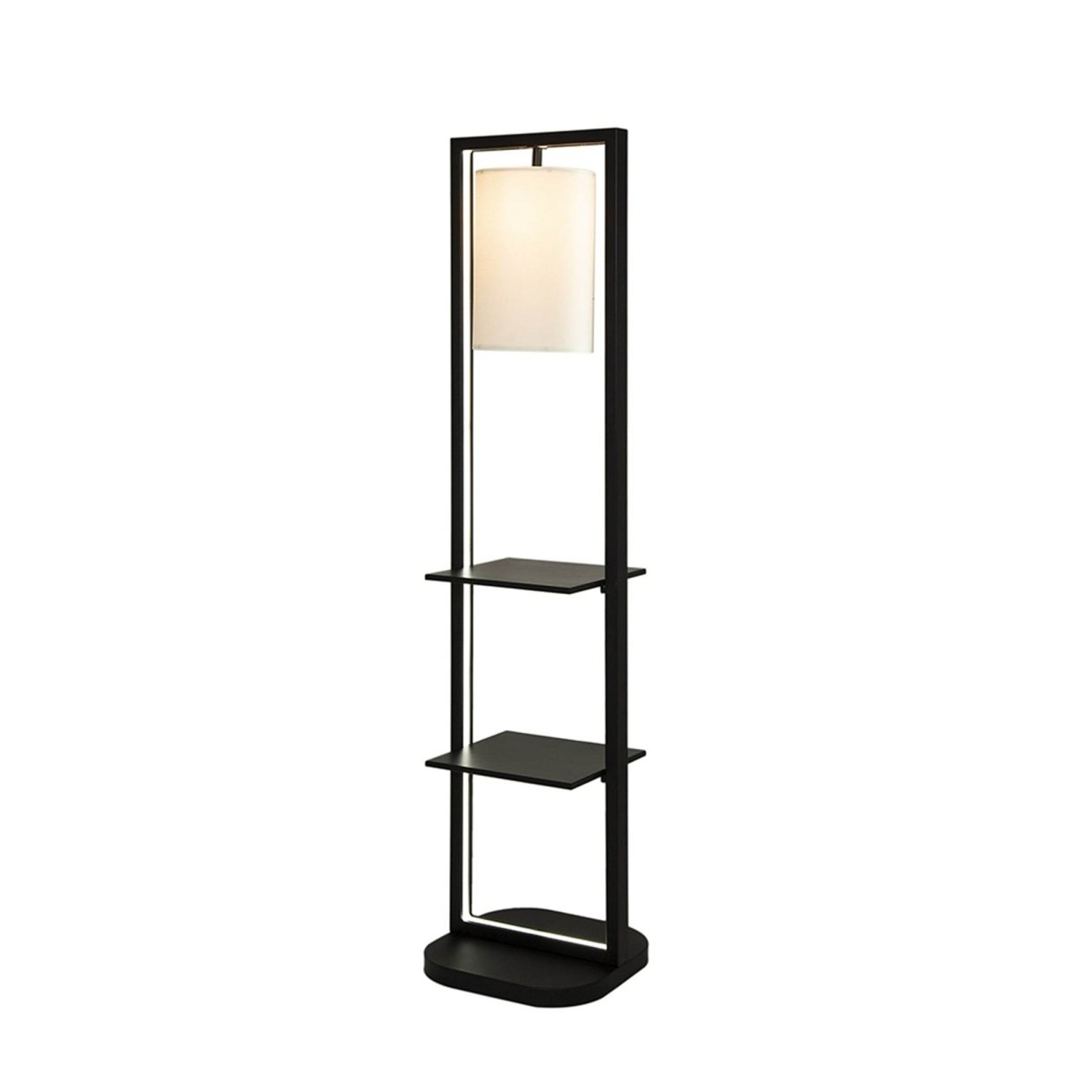 Two Tiered Vertical Iron Shelving Stand With Light - Sleep Galleria