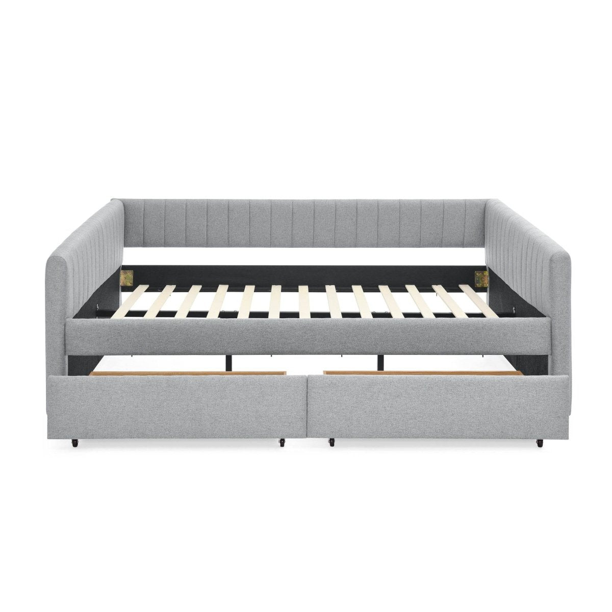 Upholstered Linen Daybed With Two Storage Drawers - Omega Lifestyles
