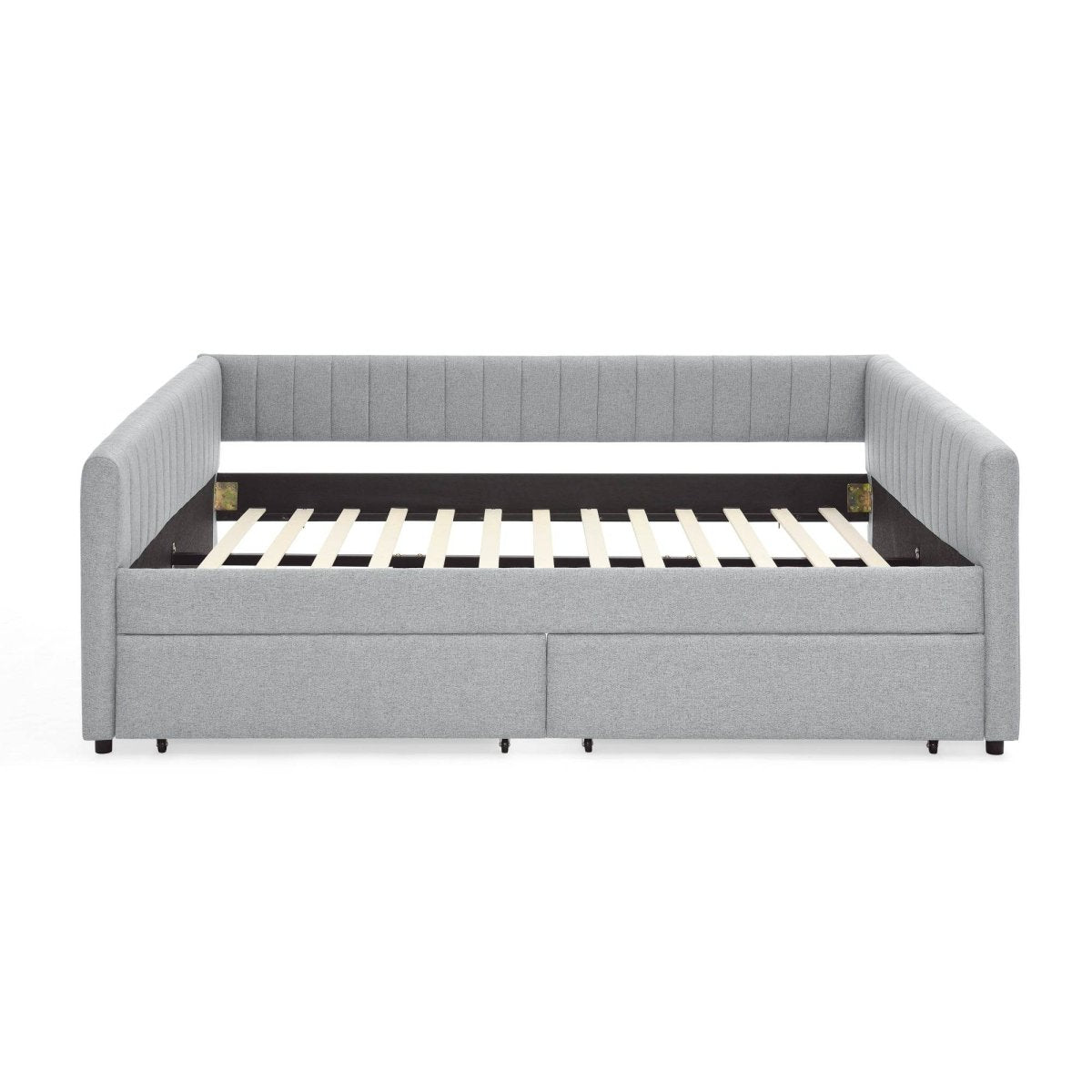 Upholstered Linen Daybed With Two Storage Drawers - Omega Lifestyles
