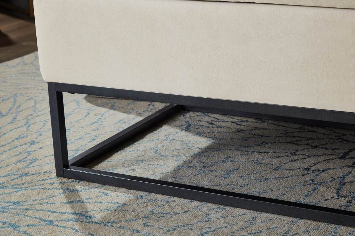 Velvet Upholstered Storage Bench With Metal Base - Sleep Galleria
