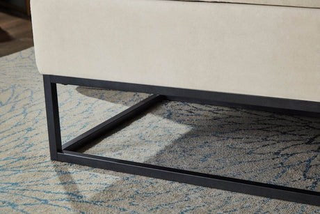 Velvet Upholstered Storage Bench With Metal Base - Sleep Galleria