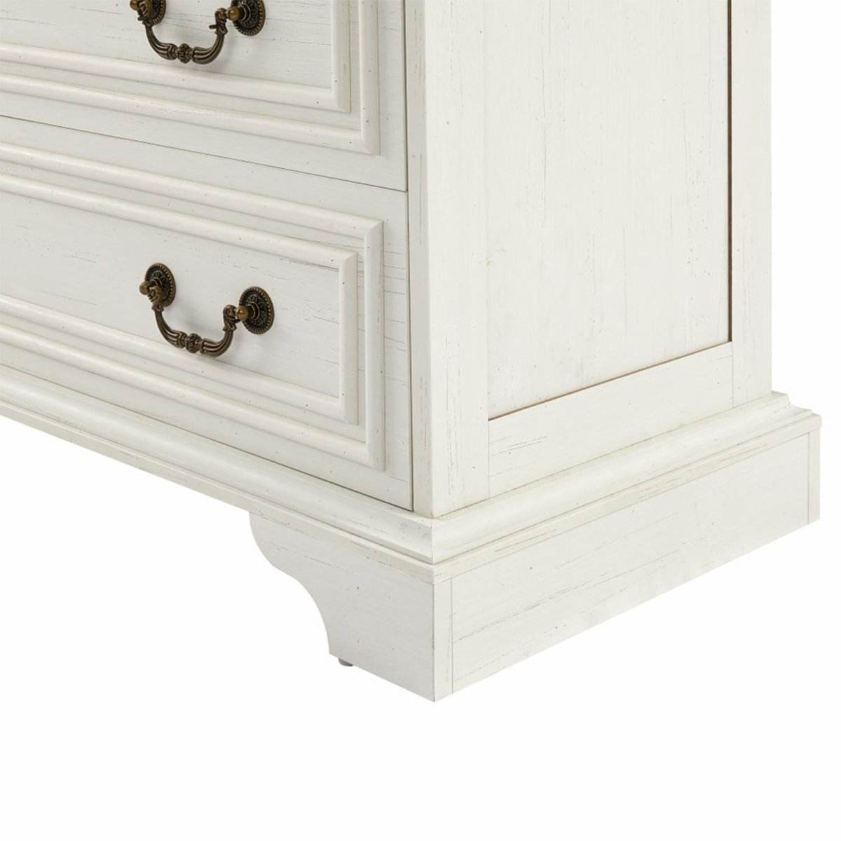 Vintage White 5-Drawer Engineered Wood Dresser - Sleep Galleria
