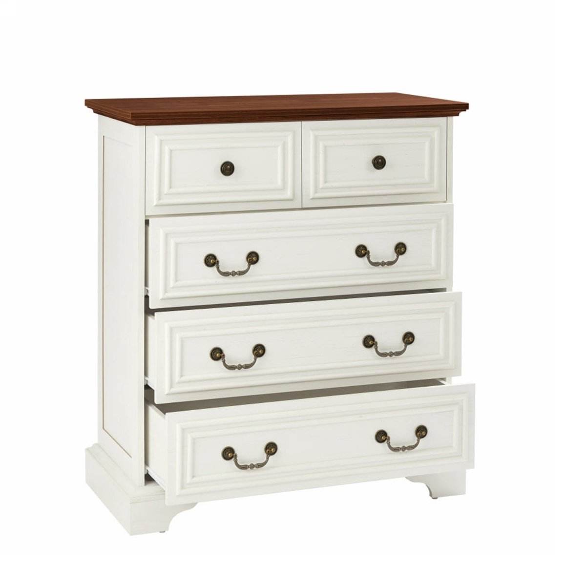 Vintage White 5-Drawer Engineered Wood Dresser - Sleep Galleria