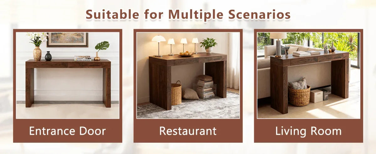 Walnut Grain MDF Bar Table With Storage Drawers - Omega Lifestyles