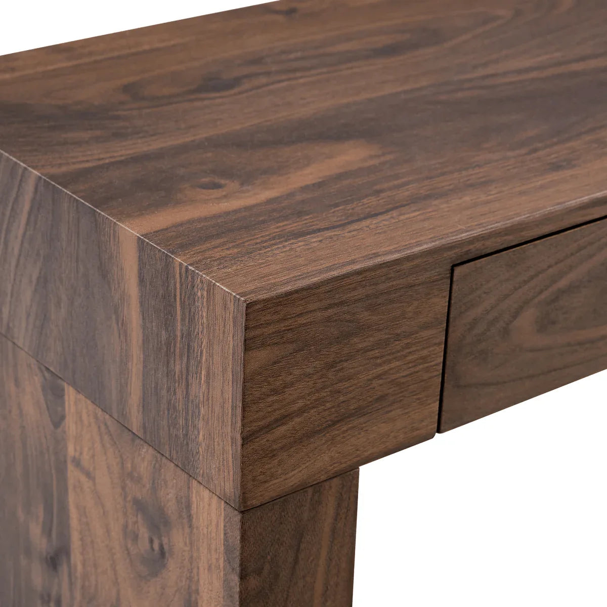 Walnut Grain MDF Bar Table With Storage Drawers - Omega Lifestyles
