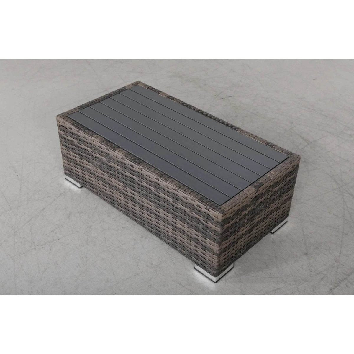 Weather - Resistant Brown Wicker Outdoor 7 - Piece Patio Sectional Set - Driftwood - Omega Lifestyles