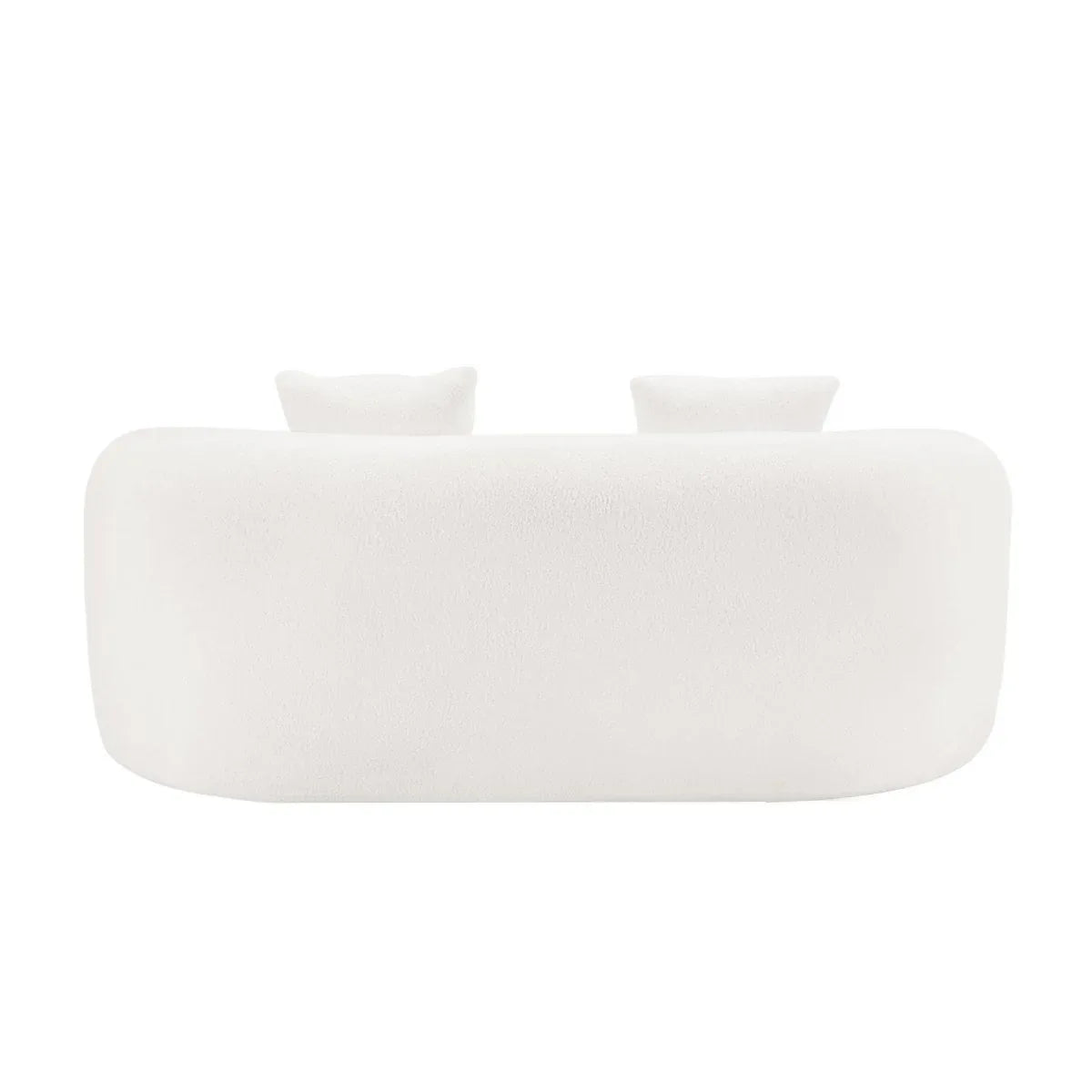 White Curved Minimalist Foam Spring Loveseat Sofa - Omega Lifestyles