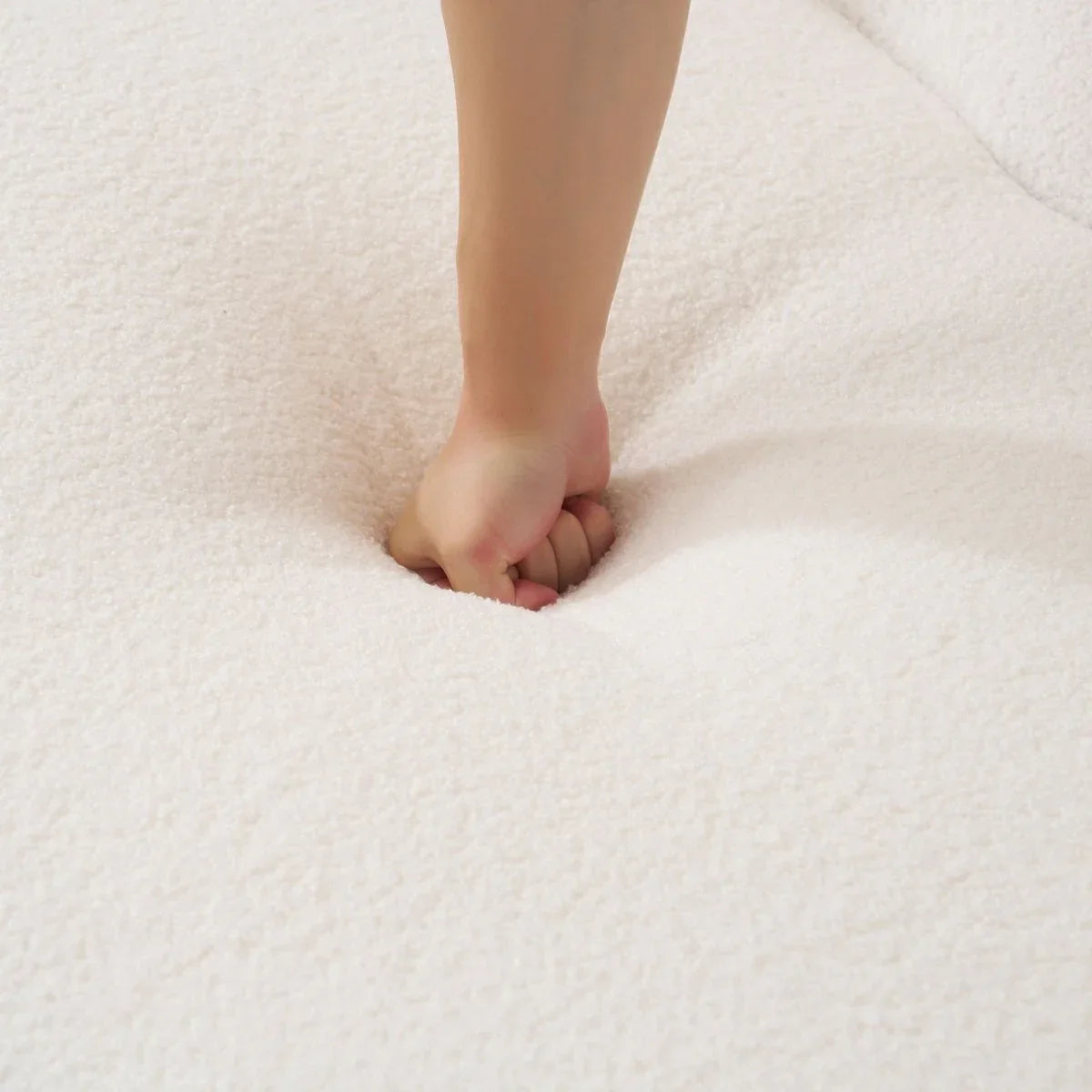 White Curved Minimalist Foam Spring Loveseat Sofa - Omega Lifestyles