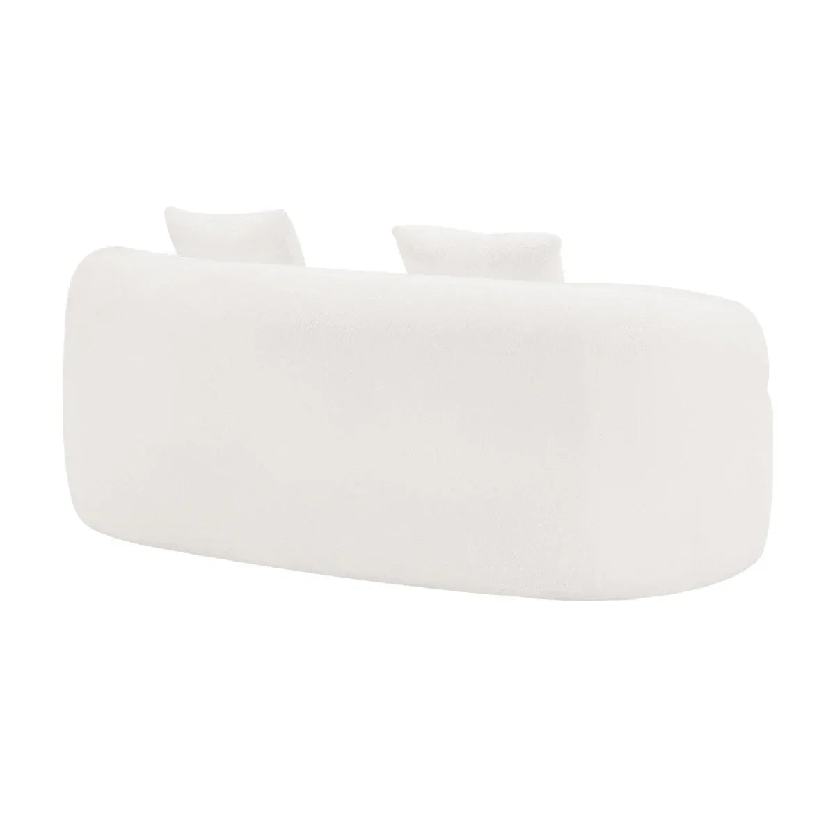 White Curved Minimalist Foam Spring Loveseat Sofa - Omega Lifestyles