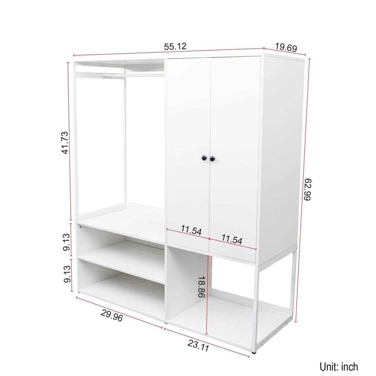 White Particle Board Armoire Wardrobe Closet With Shelves - Sleep Galleria