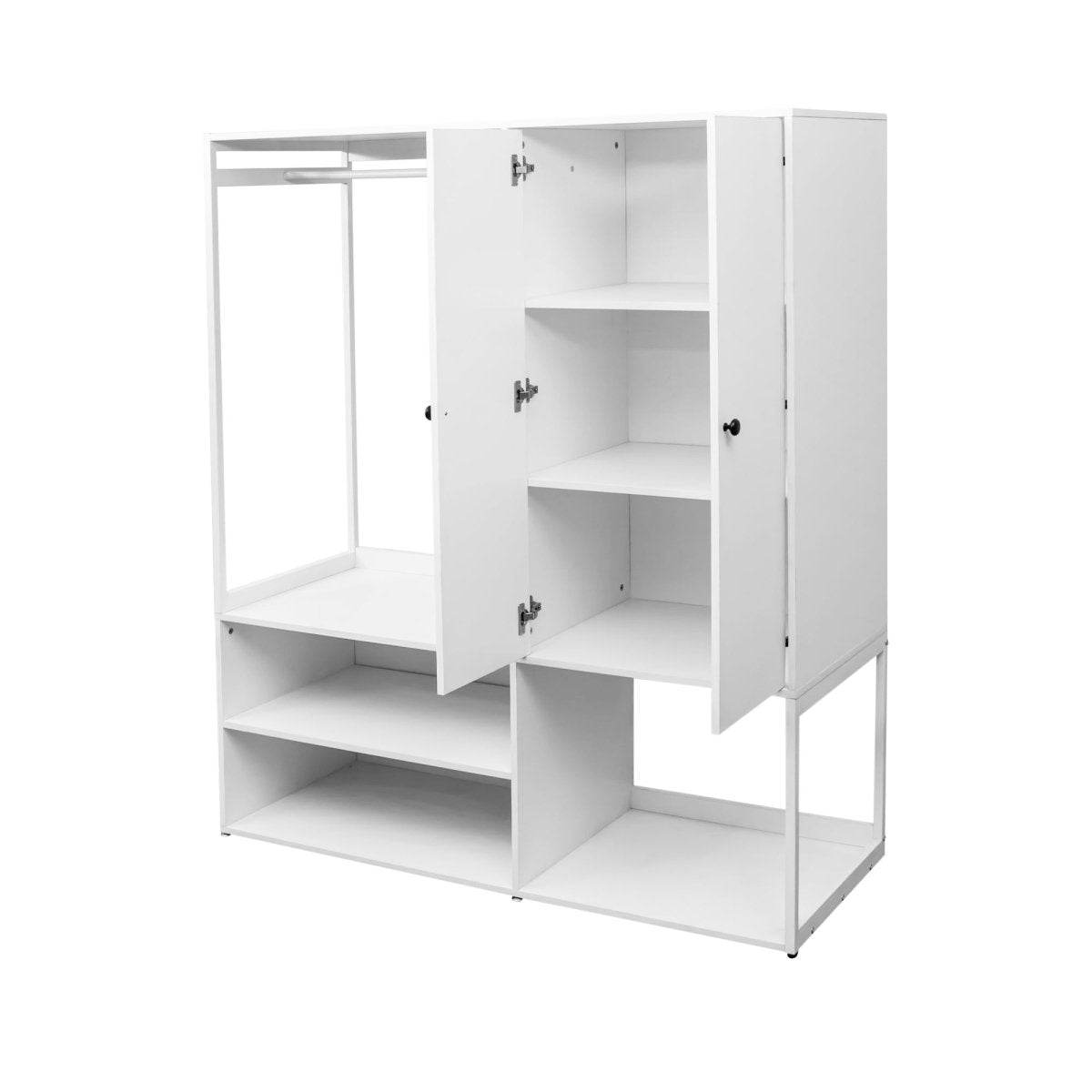 White Particle Board Armoire Wardrobe Closet With Shelves - Sleep Galleria