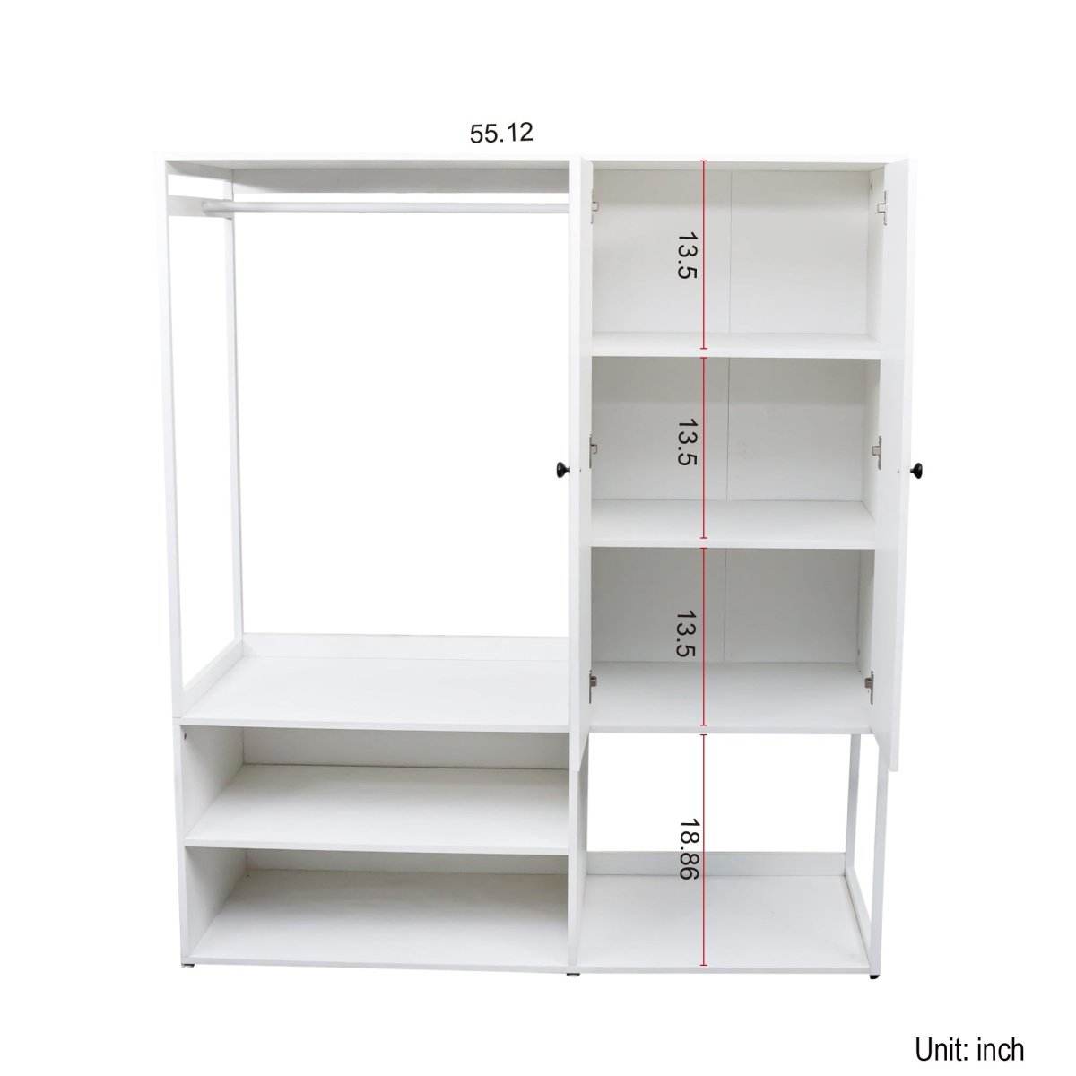 White Particle Board Armoire Wardrobe Closet With Shelves - Sleep Galleria