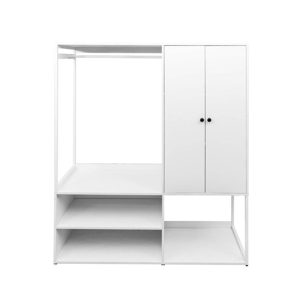 White Particle Board Armoire Wardrobe Closet With Shelves - Sleep Galleria