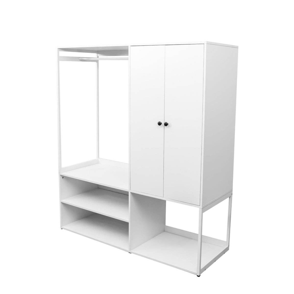 White Particle Board Armoire Wardrobe Closet With Shelves - Sleep Galleria