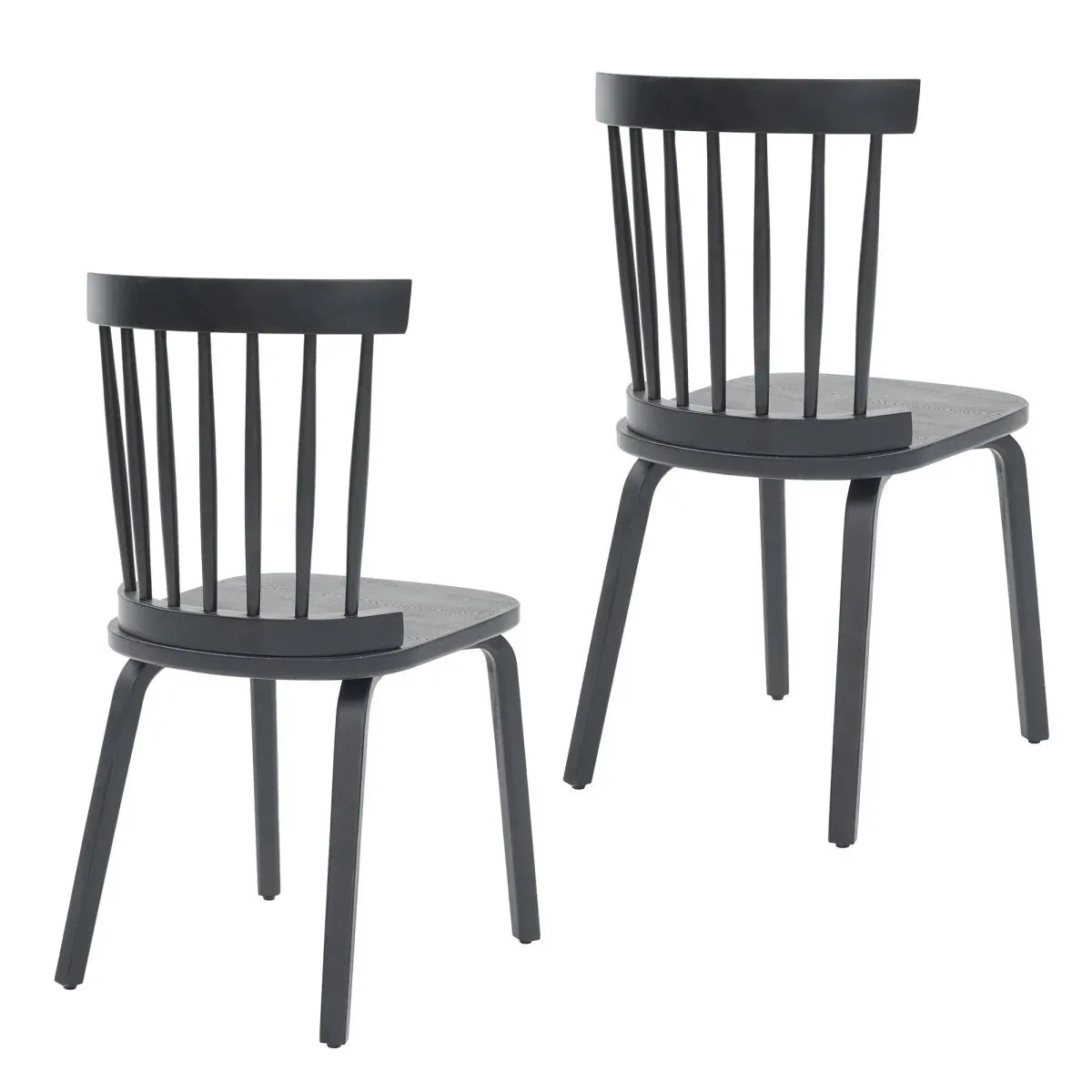 Windsor Wood Farmhouse Spindle Back Dining Chairs Set of 2 - Omega Lifestyles