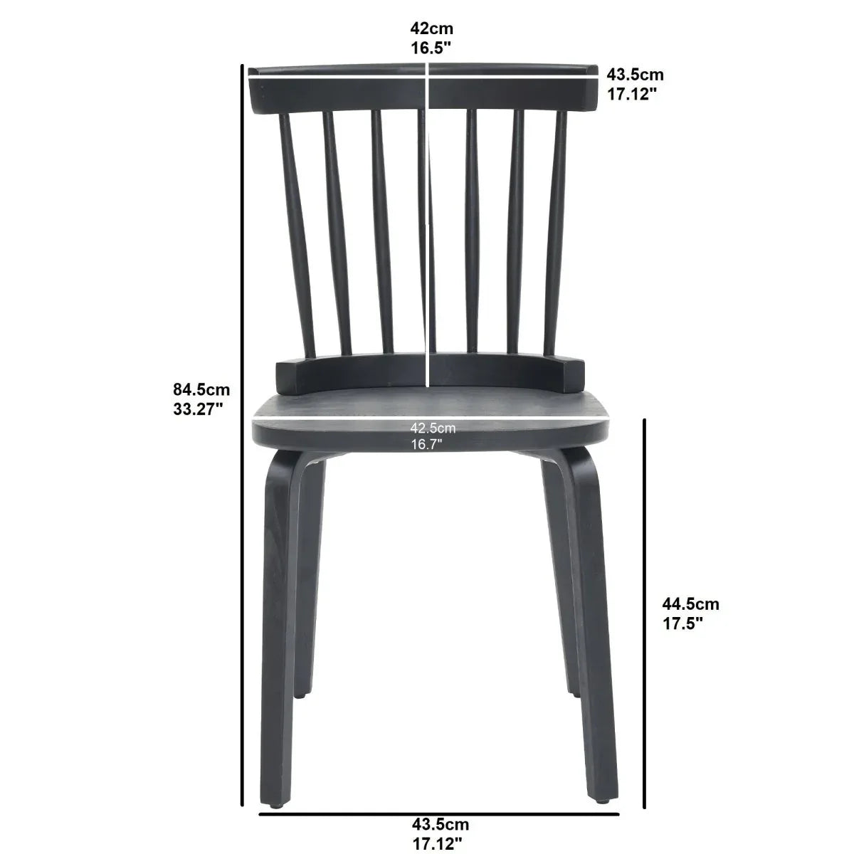 Windsor Wood Farmhouse Spindle Back Dining Chairs Set of 2 - Omega Lifestyles