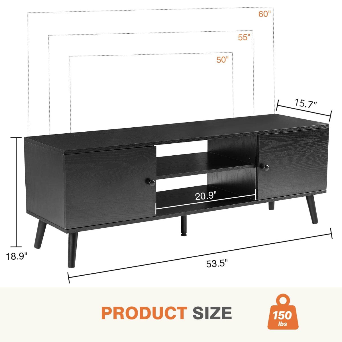 Wooden Fireplace TV Stand with Adjustable Shelf and Storage - Omega Lifestyles