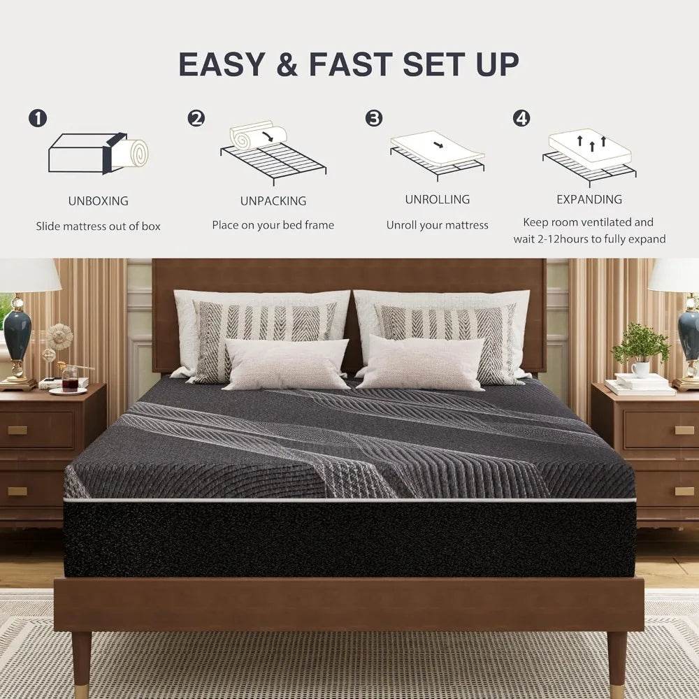 10-Inch Gel Memory Foam Mattress - Omega Lifestyles