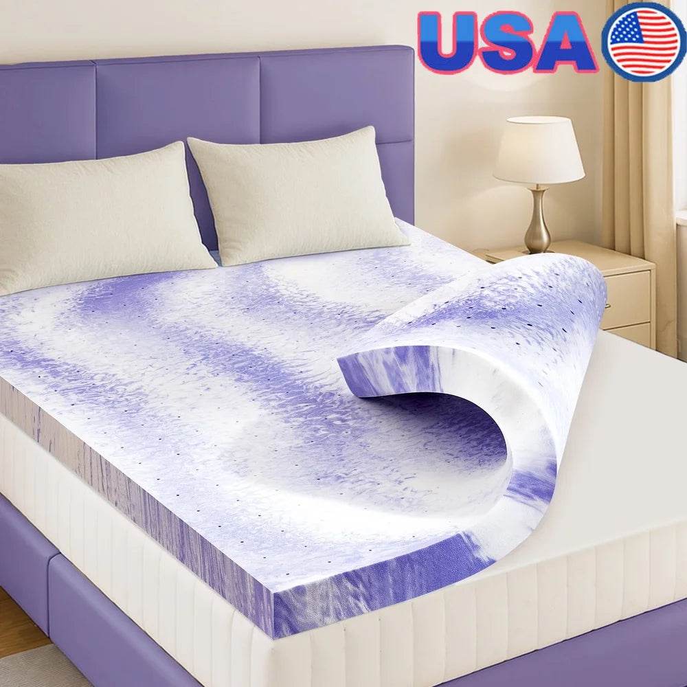 Cooling Gel-Infused Memory Foam Mattress Topper 2-Inch - Omega Lifestyles