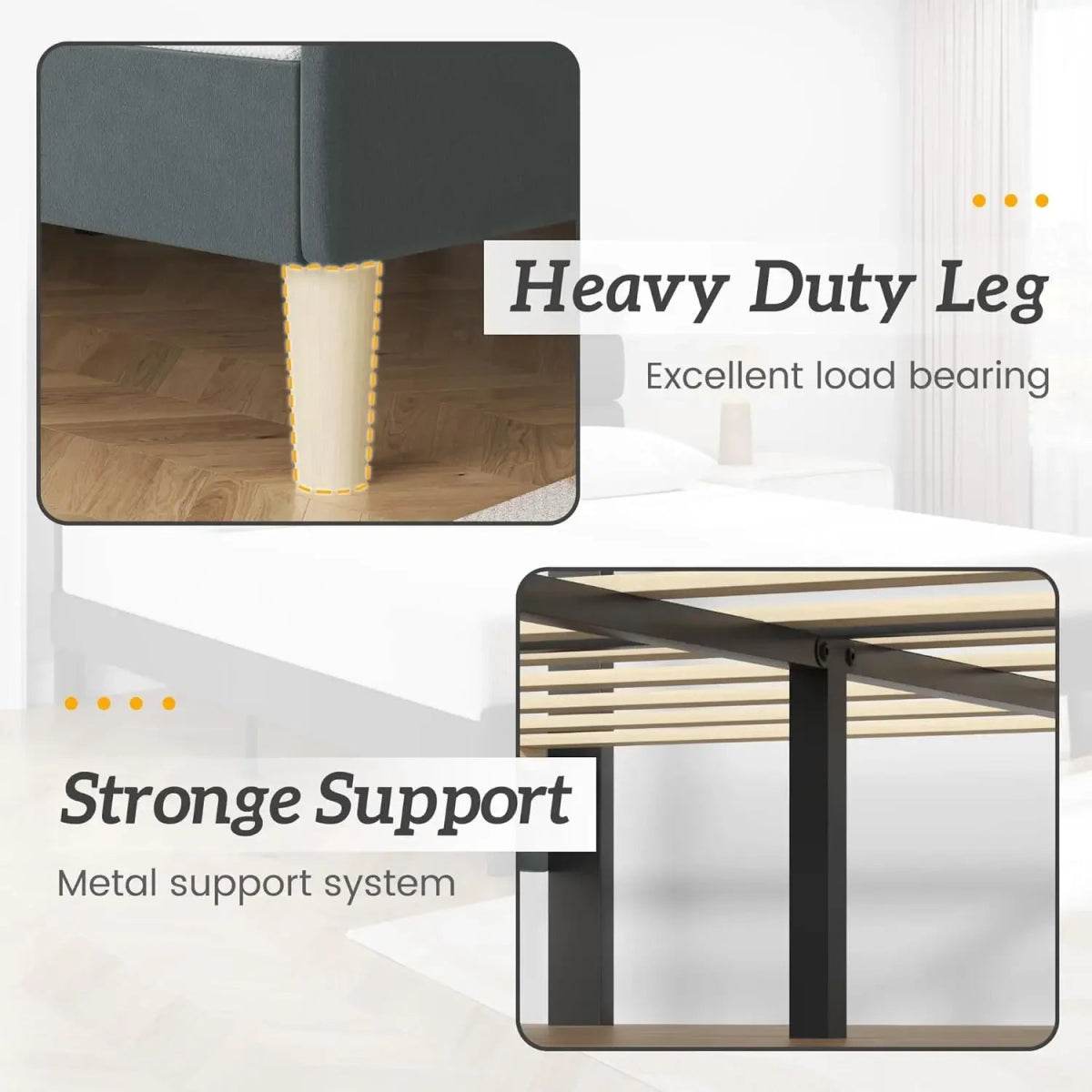 Modern Velvet Upholstered Metal Bed Frame With Headboard - Omega Lifestyles