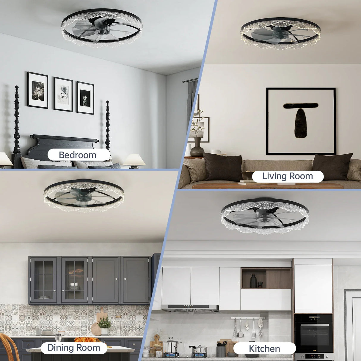 Decorative 24-Inch LED Ceiling Fan Light Flush Mount - Omega Lifestyles