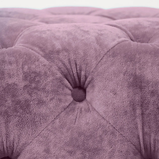 Purple Velvet Storage Ottoman Footstool With High-Density Foam - Omega Lifestyles
