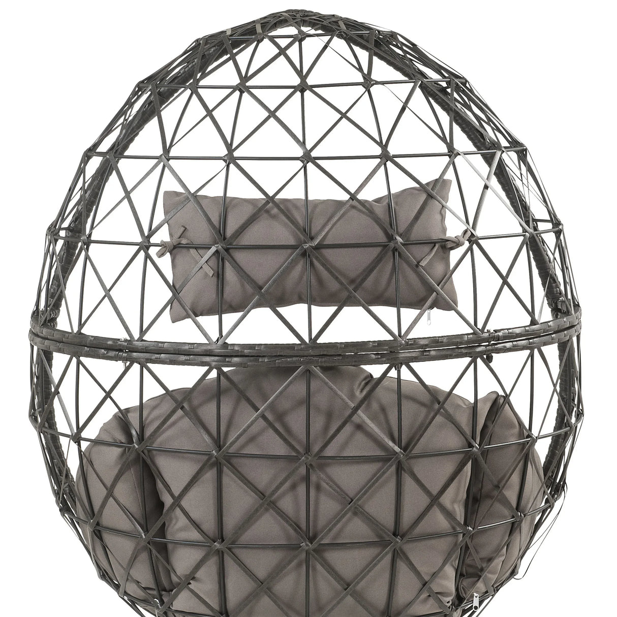 Light Gray Fabric Wicker Patio Lounge Chair With Cushion - Omega Lifestyles