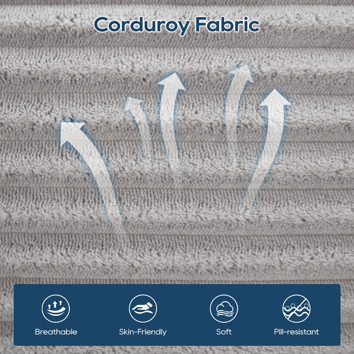 Modern L-Shaped Memory Foam Sectional Sofa With Corduroy - Omega Lifestyles