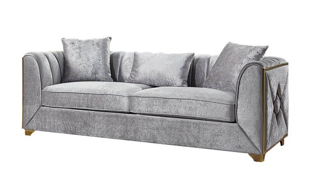 Modern Velvet Upholstered Wood Frame Sofa Three Seat - Omega Lifestyles