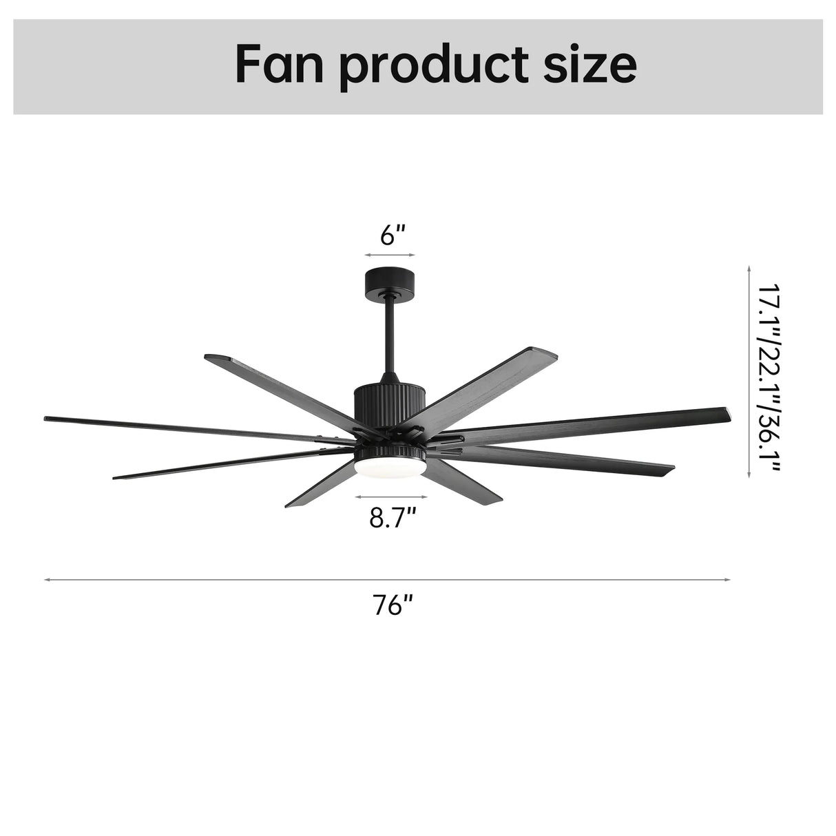 76-Inch Smart Remote Control Wood Blade Ceiling Fan - Omega Lifestyles