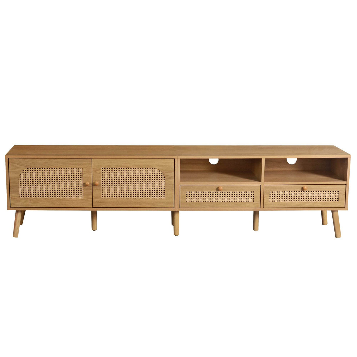 Boho Farmhouse Solid Wood TV Stand Cabinet - Sleep Galleria