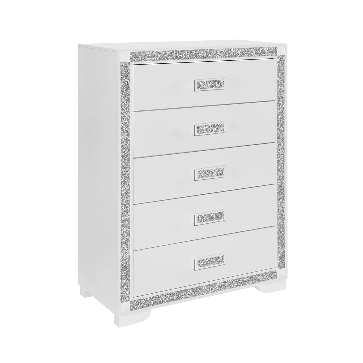 Modern White Queen 5-Piece Bedroom Set With LED Lighting - Omega Lifestyles