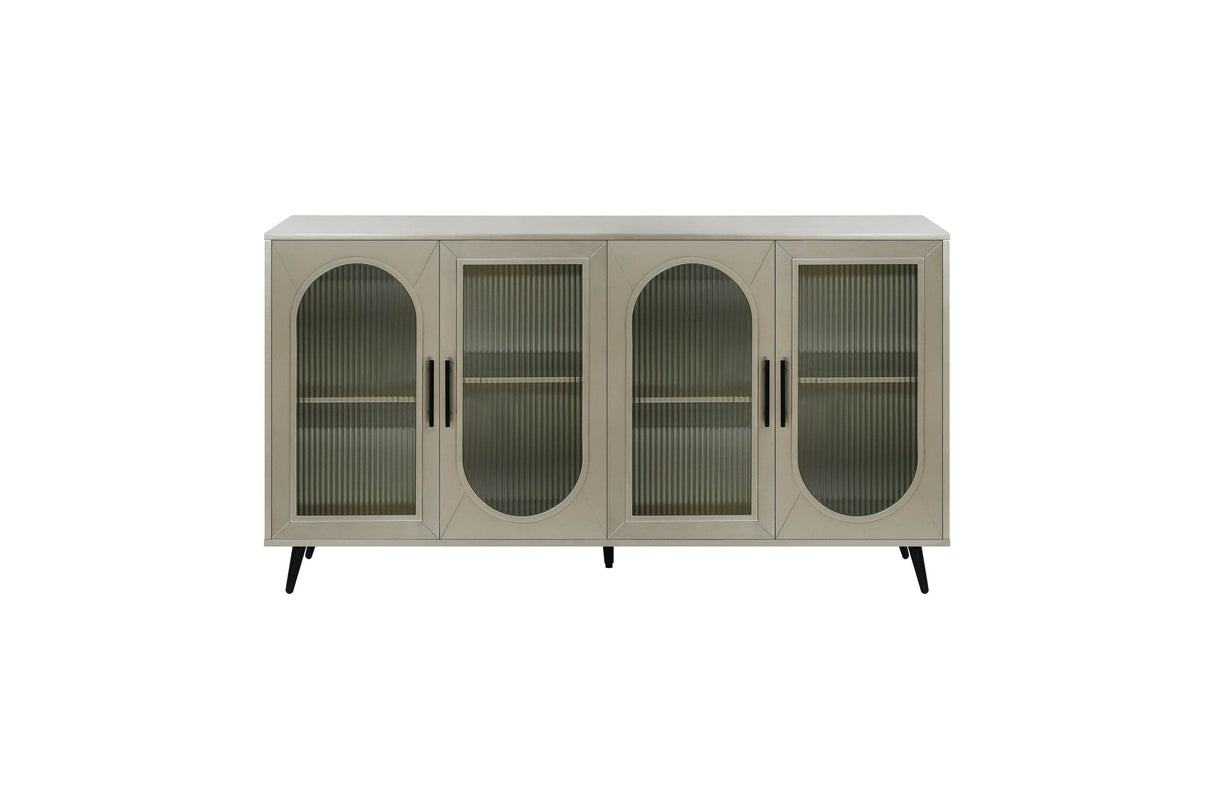 Antique Gold Wood TV Stand With Storage Cabinet - Sleep Galleria