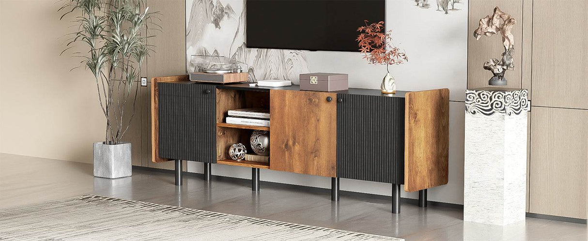 Mid Century Modern TV Stand With Storage Cabinets - Sleep Galleria