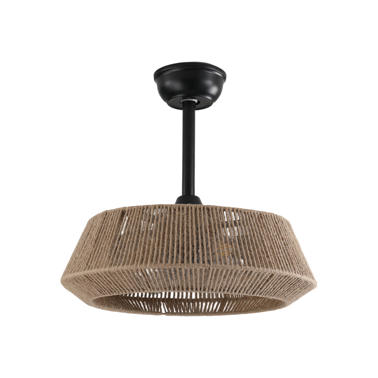 Black 19-Inch Ceiling Fan With Remote Control and Light