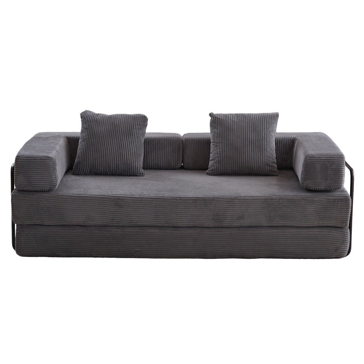 Convertible Corduroy Memory Foam Floor Sofa Bed