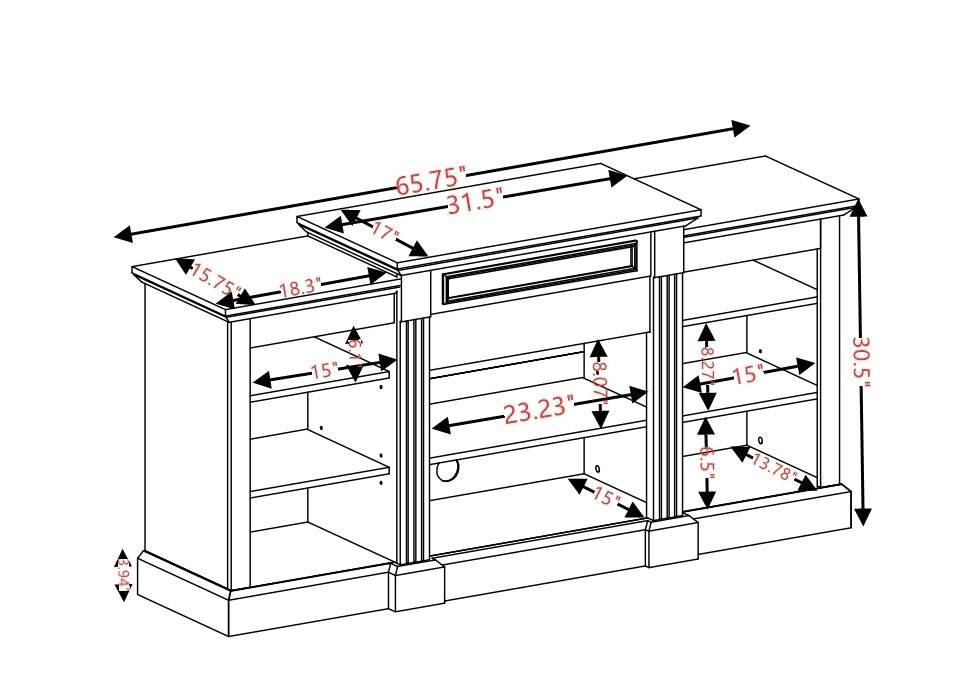 White MDF Adjustable Shelf Media Console Cabinet - Sleep Galleria