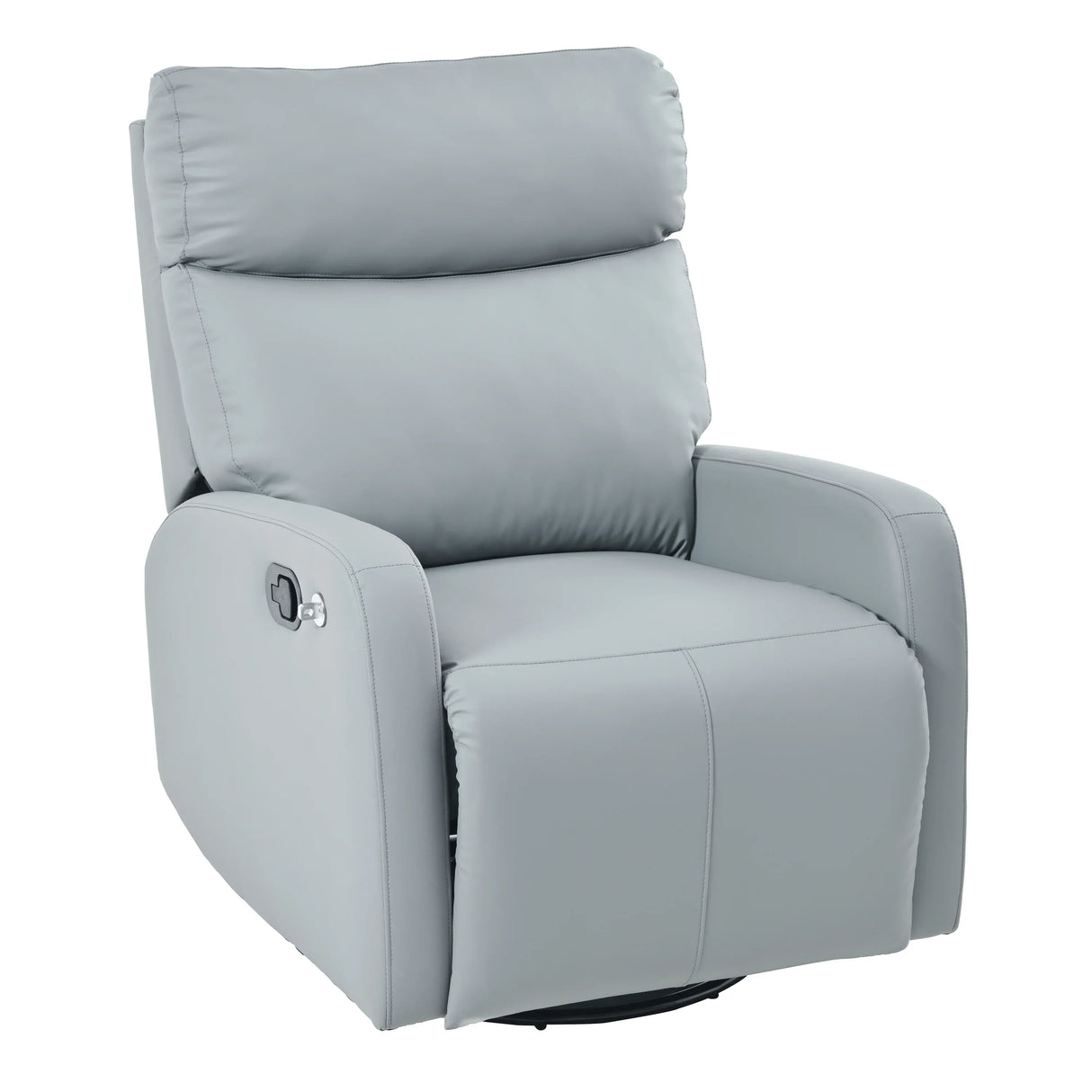 Modern Blue Gray PU Swivel Rocker Recliner Chair - Omega Lifestyles