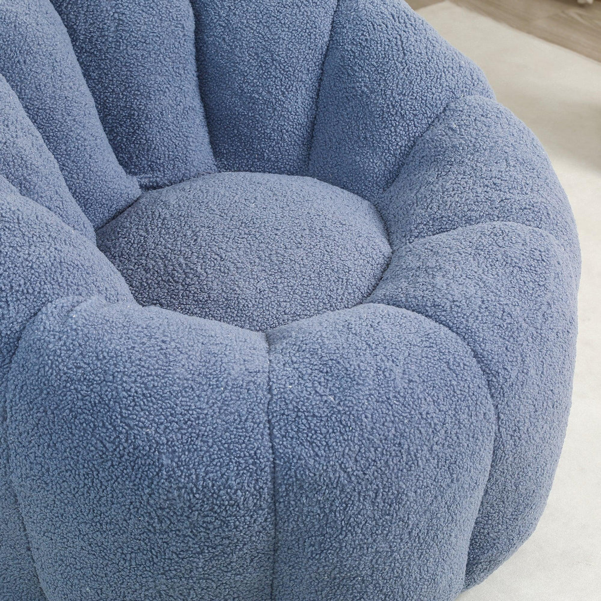 Plush Teddy Foam Bean Bag Chair With Armrests - Omega Lifestyles