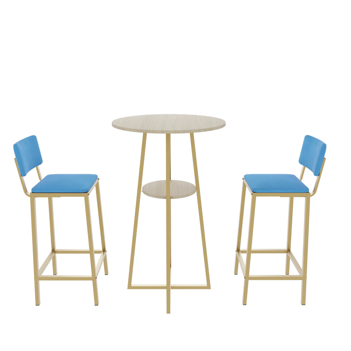 Three Piece Bar Table And Chairs Set With Storage - Omega Lifestyles