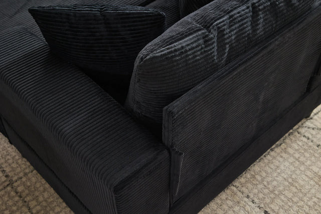 Corduroy Upholstered Chaise Lounge Chair With Ottoman - Omega Lifestyles