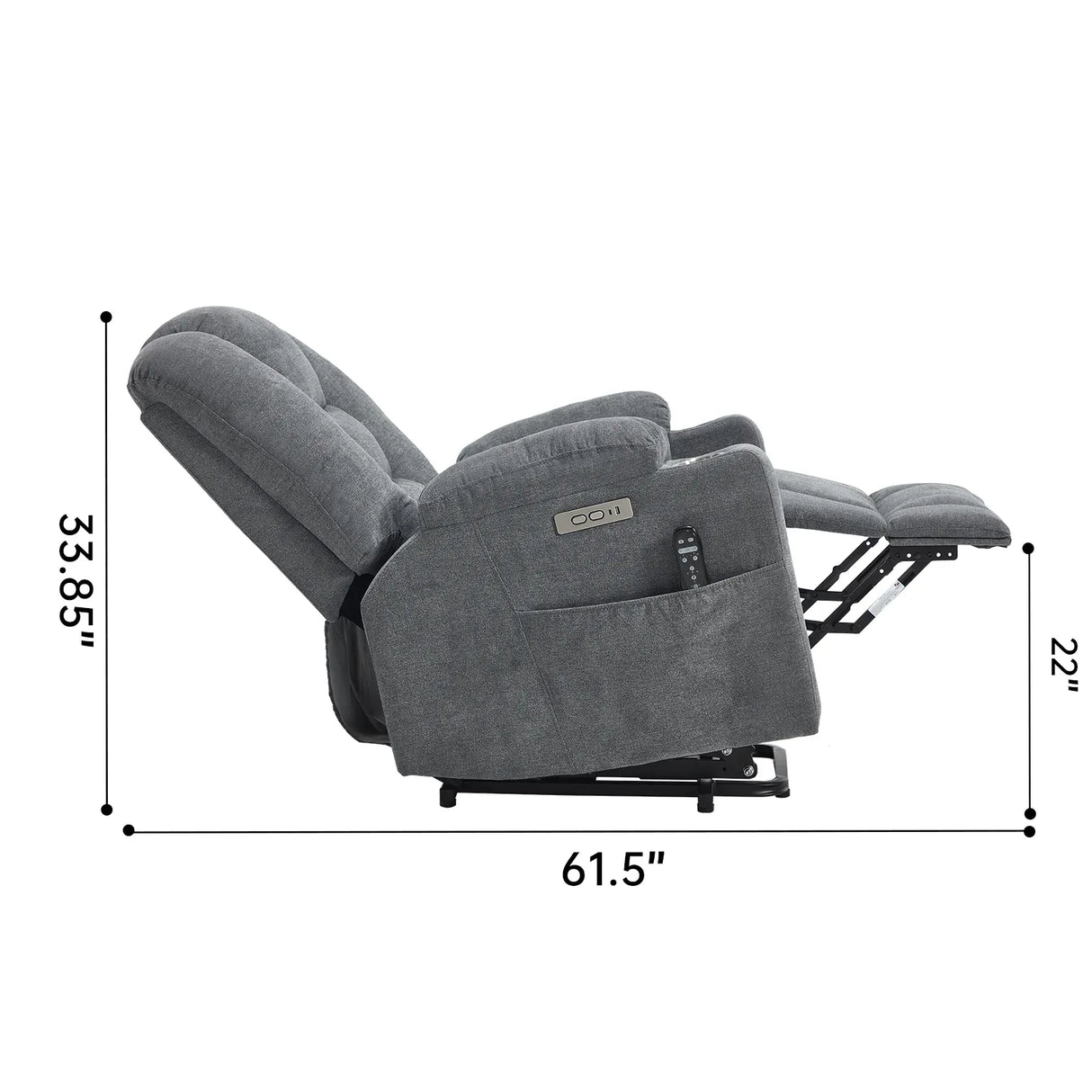 Power Lift Medium-Firm Chenille Upholstered Recliner Chair - Omega Lifestyles