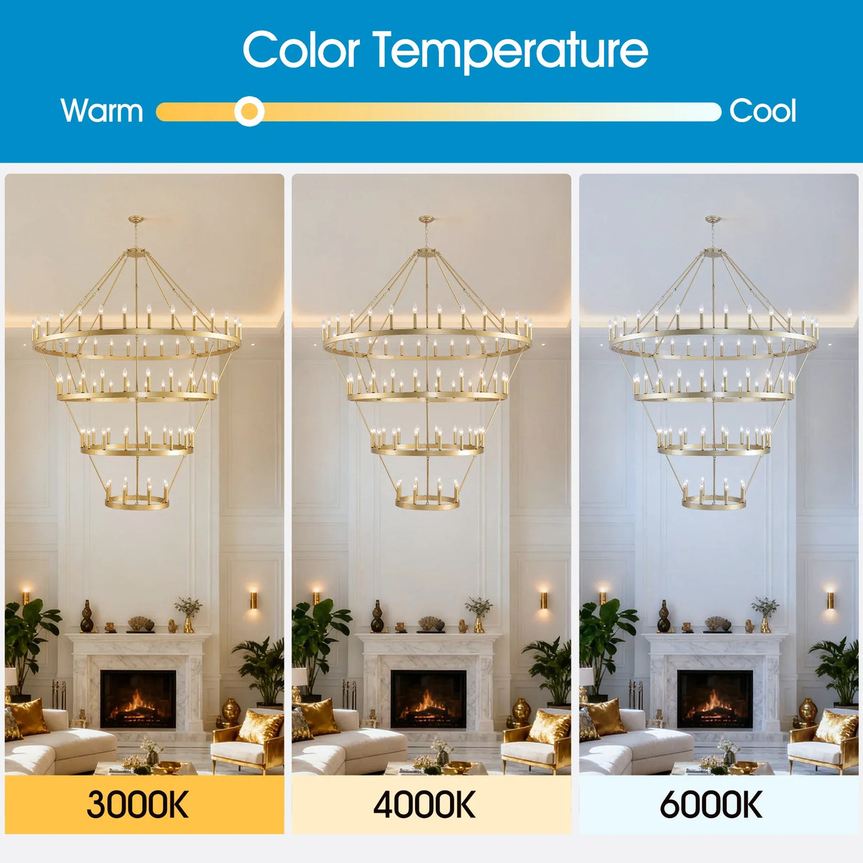 Farmhouse Wagon Wheel 60-Light Adjustable Height Chandelier - Omega Lifestyles