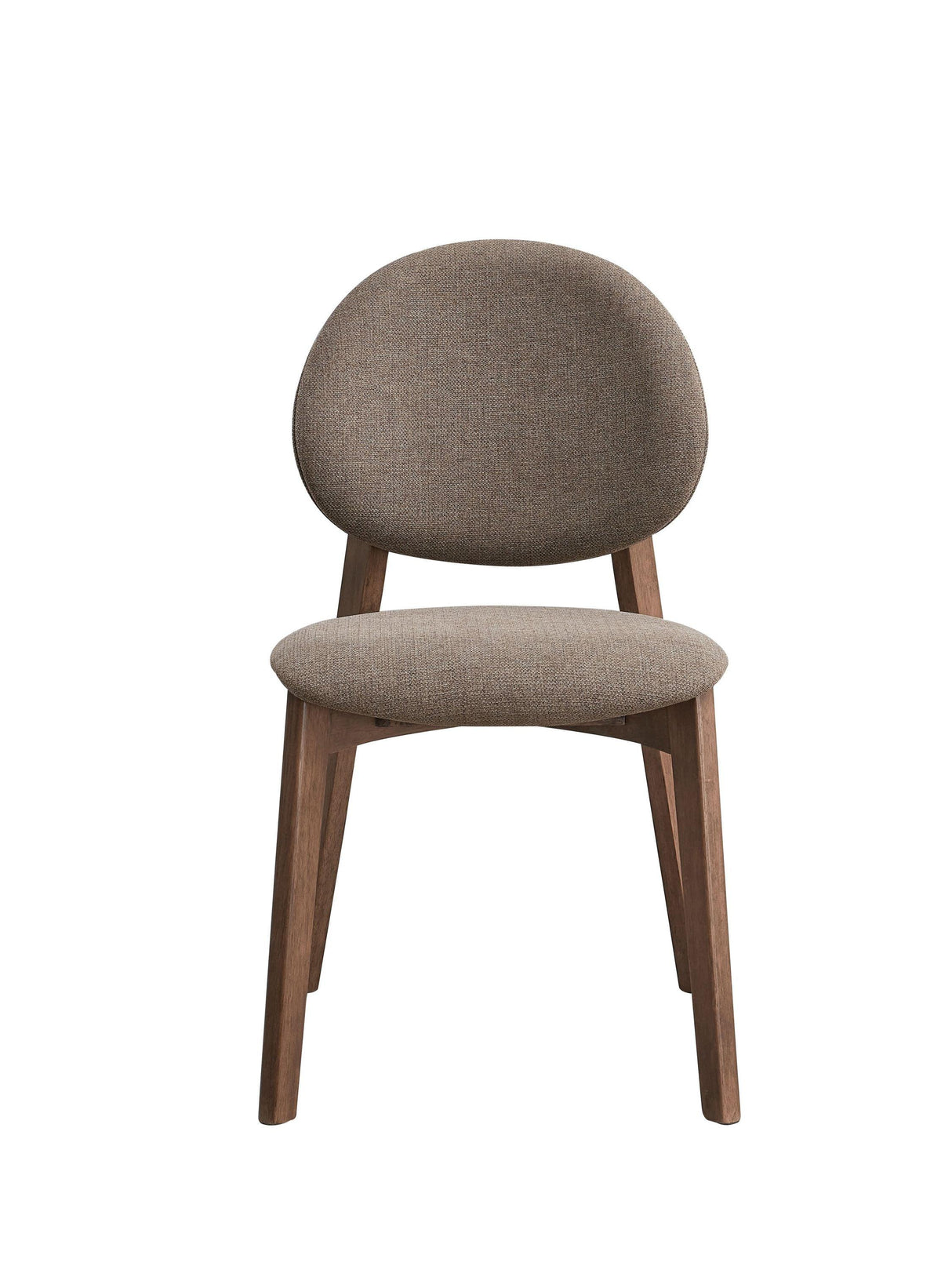 Set of 2 Light Brown Linen Upholstered Walnut Side Chairs - Omega Lifestyles