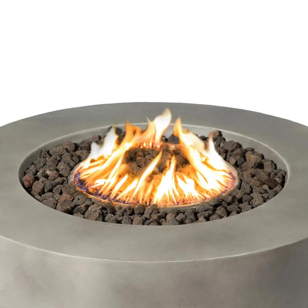 Modern Grey Fiber Reinforced Concrete Outdoor Fire Pit Table - Omega Lifestyles