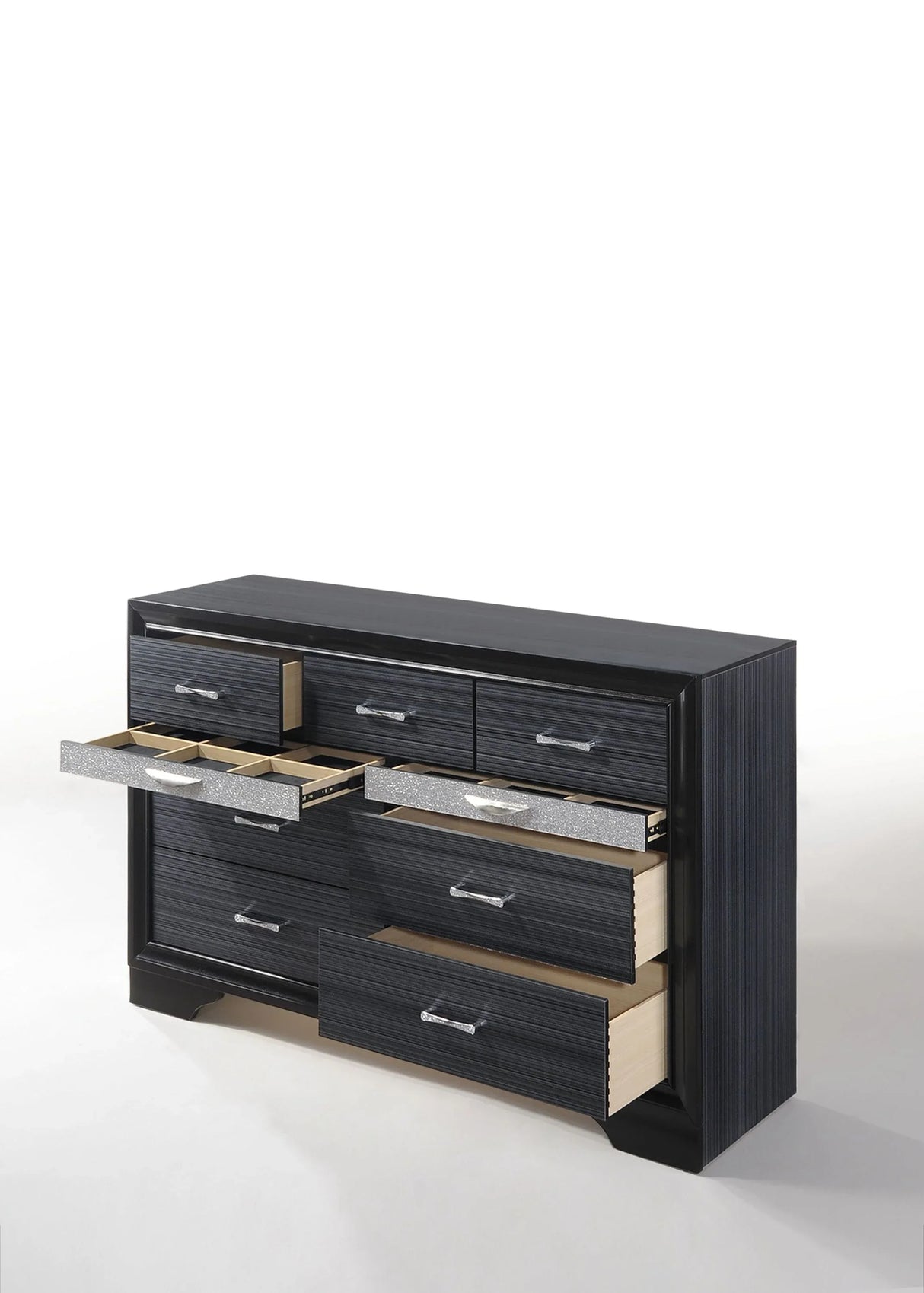 Black Synthetic Wood Modern Storage Dresser - Omega Lifestyles